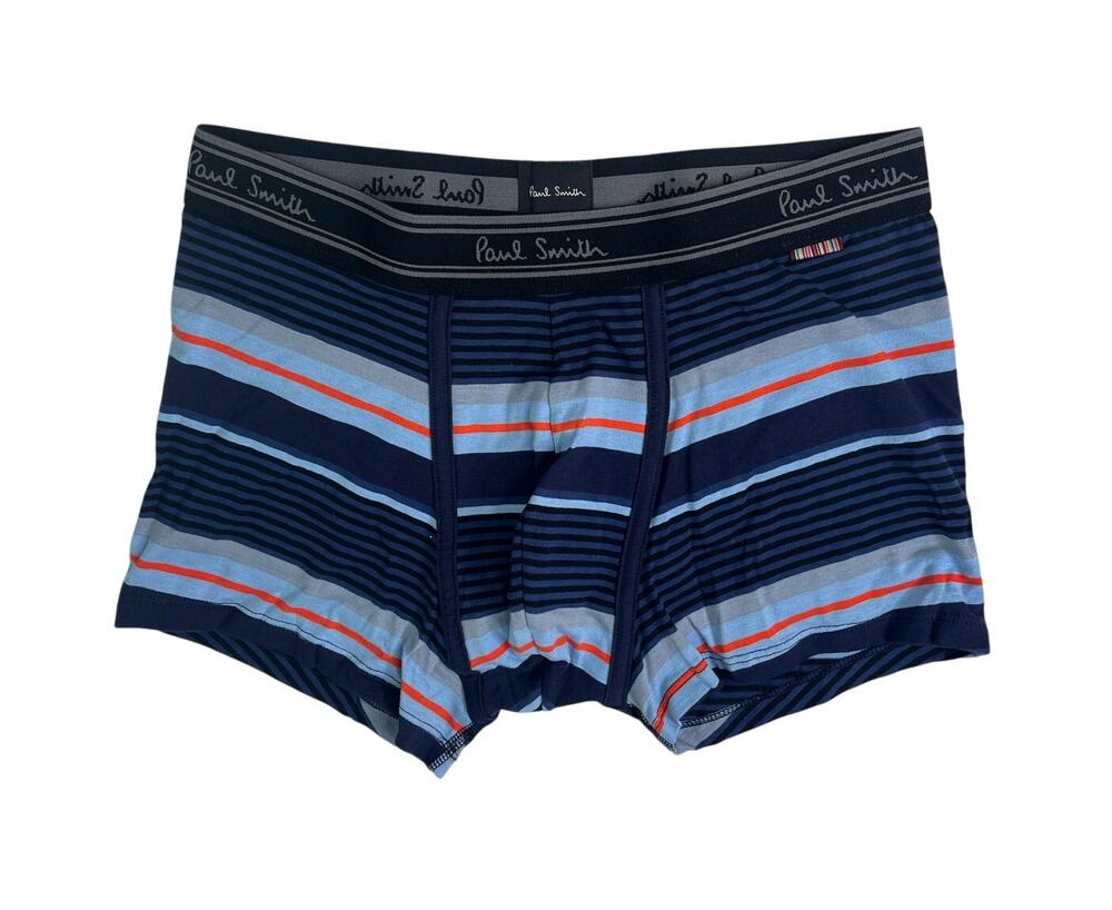4-50 PAUL SMITH Men's NIB Trunk Underwear Boxer Briefs Striped Blue Small